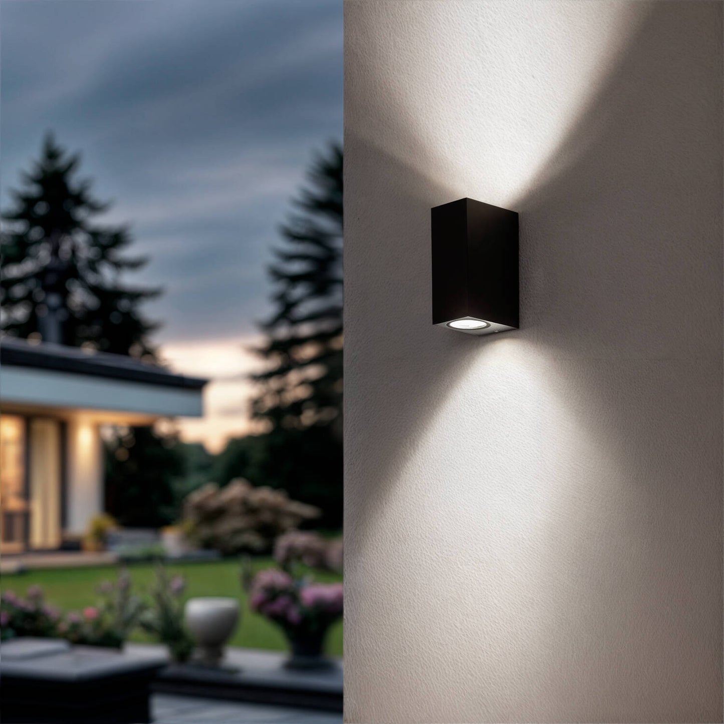 Aplique de Pared Exterior Aluminio Iluminación Doble Cara Miseno Gris Oscuro