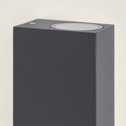 Aplique de Pared Exterior Aluminio Iluminación Doble Cara Miseno Gris Oscuro