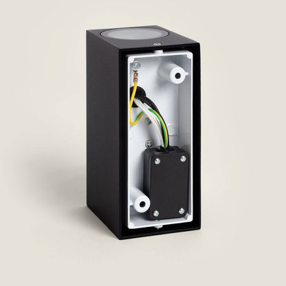 Aplique de Pared Exterior Aluminio Iluminación Doble Cara Negro Miseno