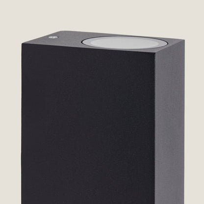 Aplique de Pared Exterior Aluminio Iluminación Doble Cara Negro Miseno