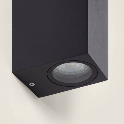 Aplique de Pared Exterior Aluminio Iluminación Doble Cara Negro Miseno