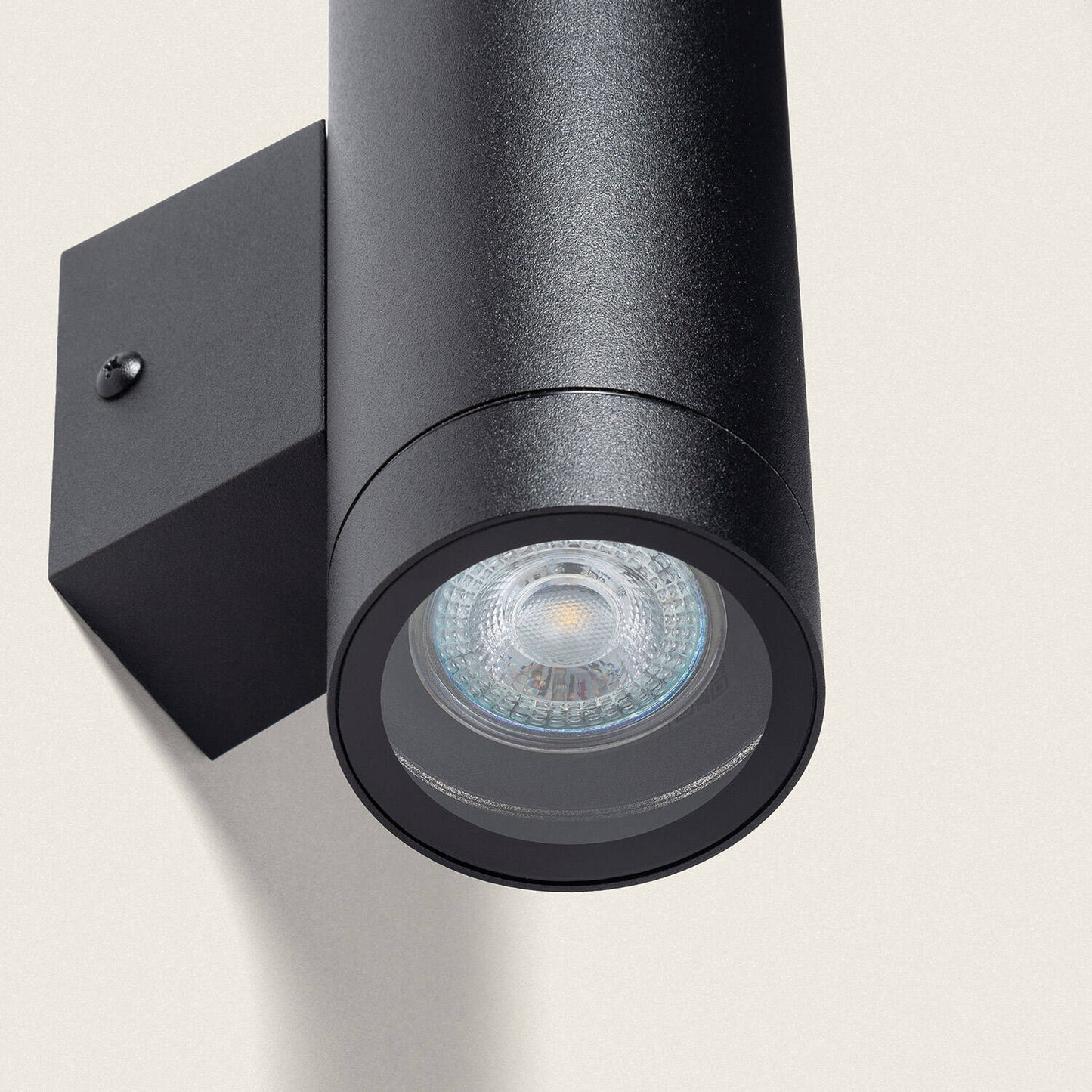 Aplique de Pared Exterior Aluminio Iluminación Doble Cara Negro Oakham