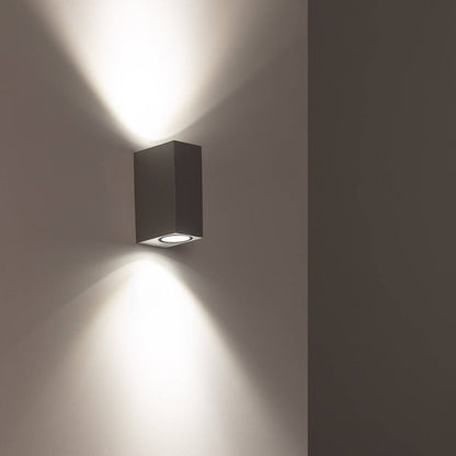 Aplique de Pared Exterior Aluminio Iluminación Doble Cara Plata Miseno