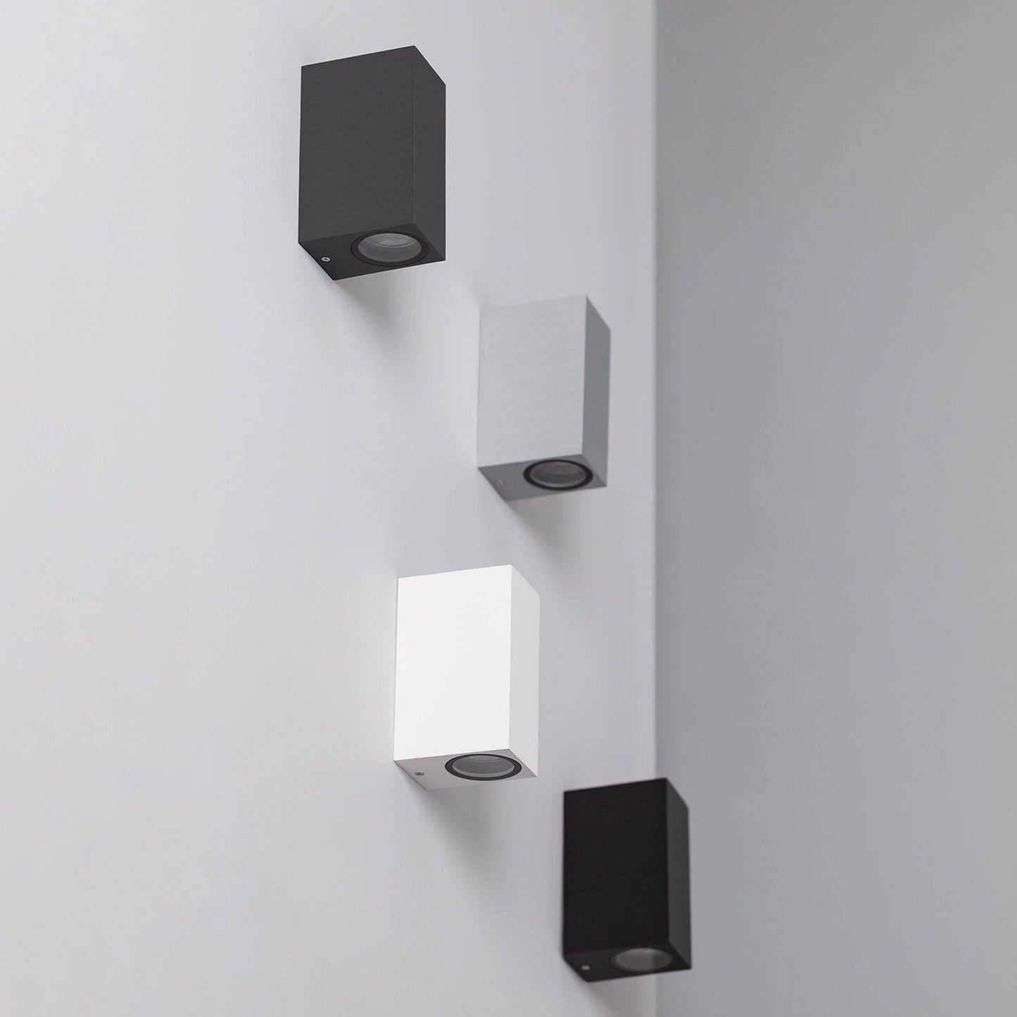 Aplique de Pared Exterior Aluminio Iluminación Doble Cara Plata Miseno