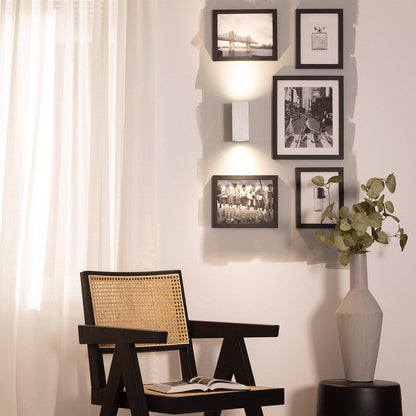 Aplique de Pared Exterior Aluminio Iluminación Doble Cara Plata Miseno