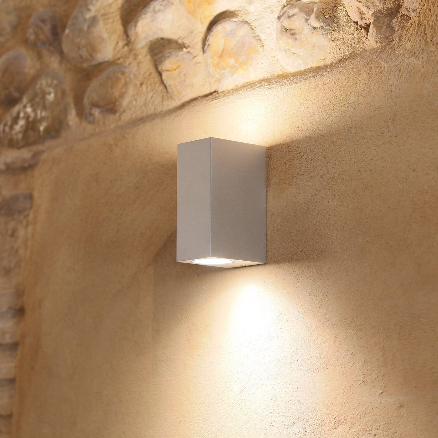 Aplique de Pared Exterior Aluminio Iluminación Doble Cara Plata Miseno