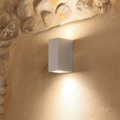 Aplique de Pared Exterior Aluminio Iluminación Doble Cara Plata Miseno