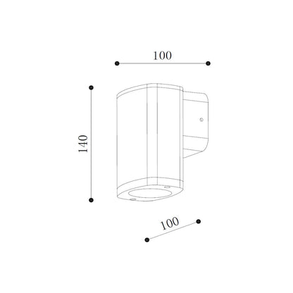 Aplique de Pared Exterior Aluminio Welldy
