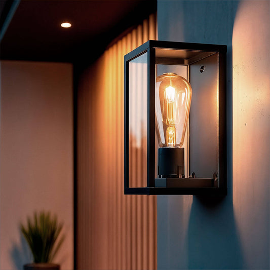 Aplique de Pared Exterior Aluminio y Cristal Atrium