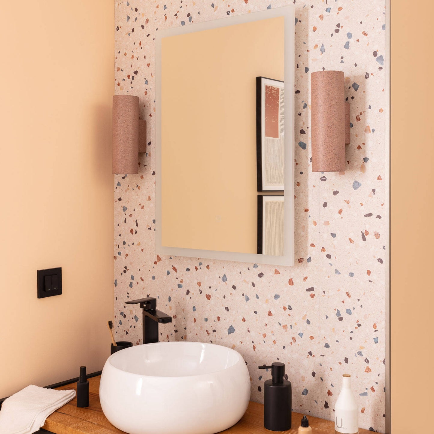 Aplique de Pared Exterior Cemento Iluminación Doble Cara Banjar Rond