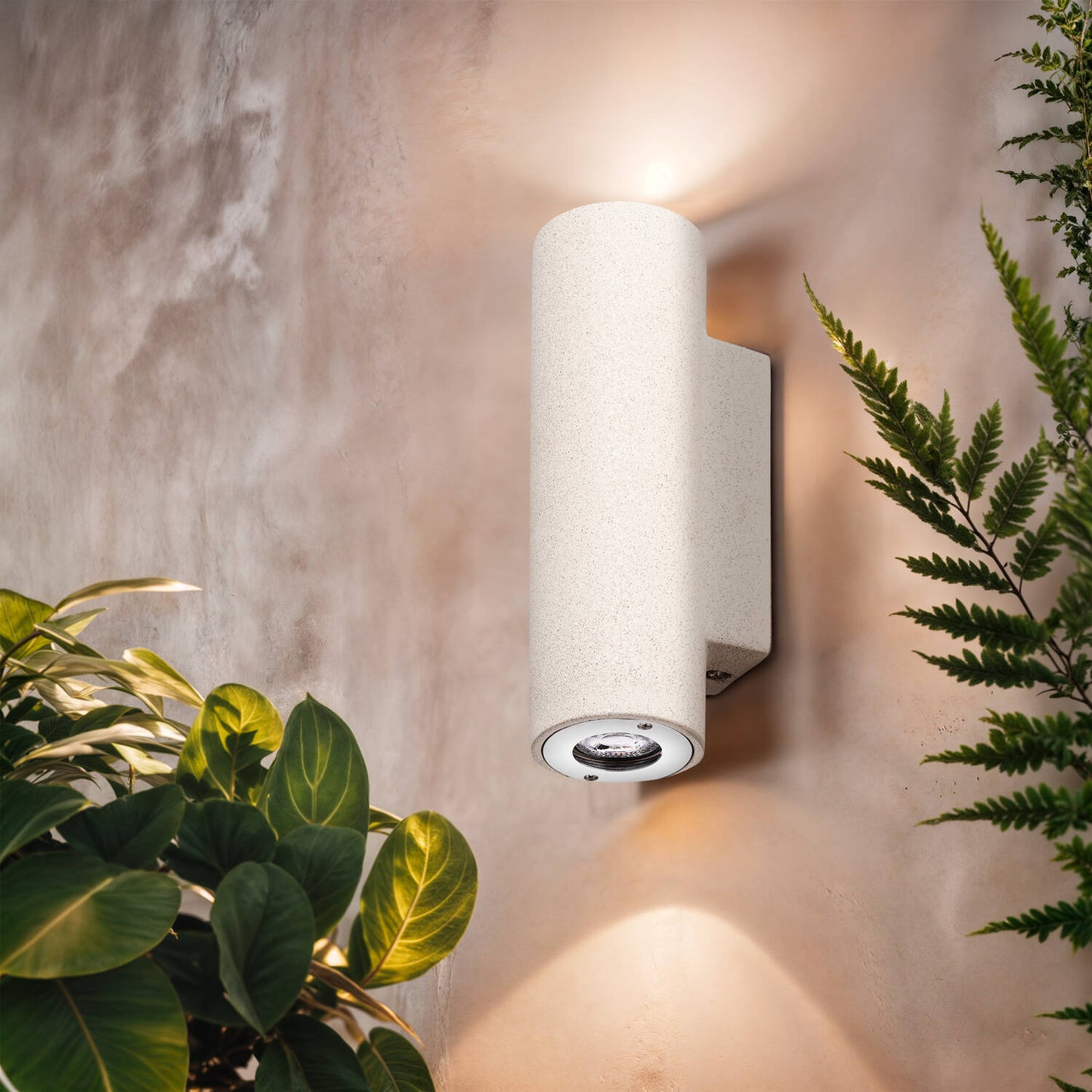 Aplique de Pared Exterior Cemento Iluminación Doble Cara Banjar Rond