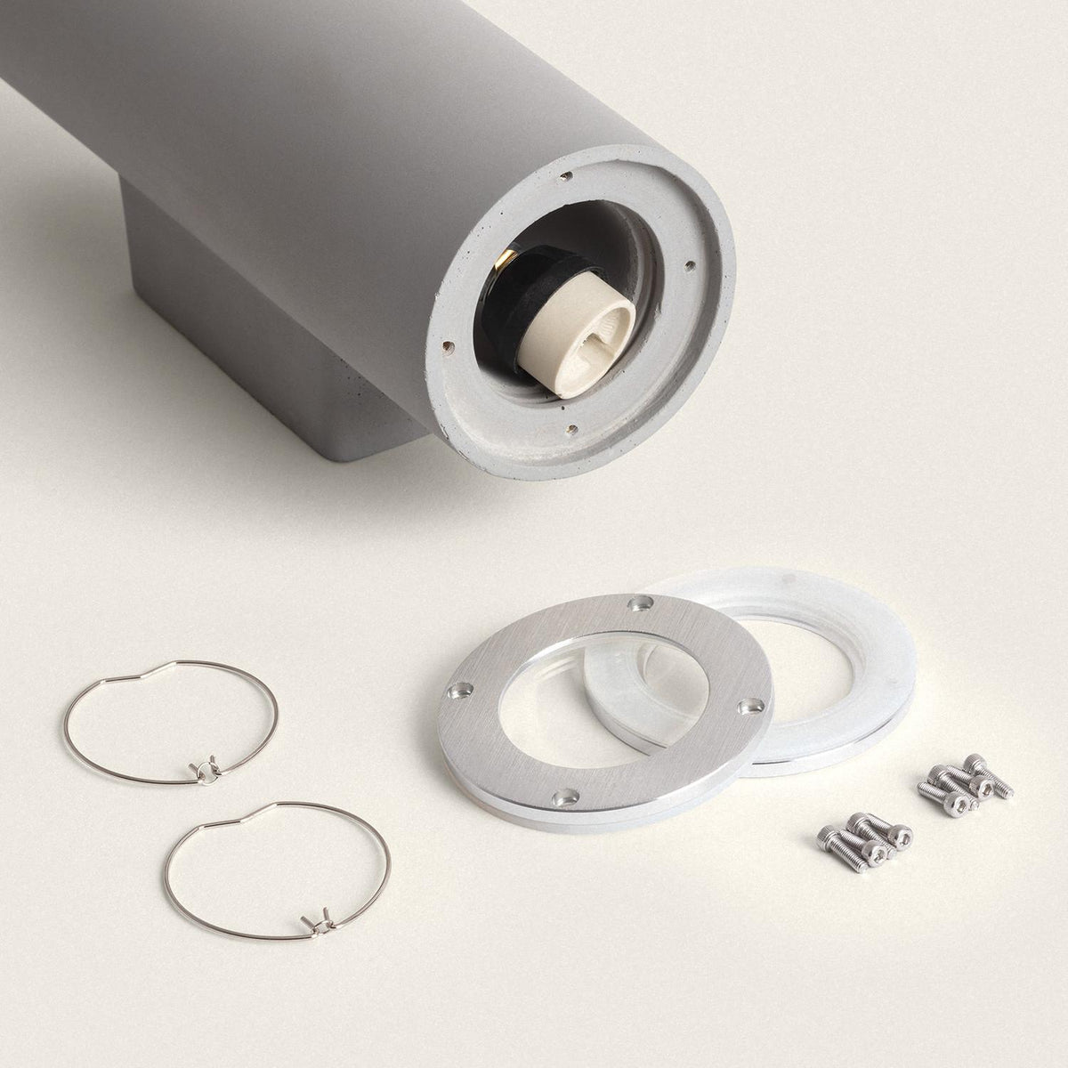 Aplique de Pared Exterior Cemento Iluminación Doble Cara Banjar Rond II