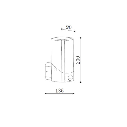 Aplique de Pared Exterior con Sensor PIR Aluminio Pelly