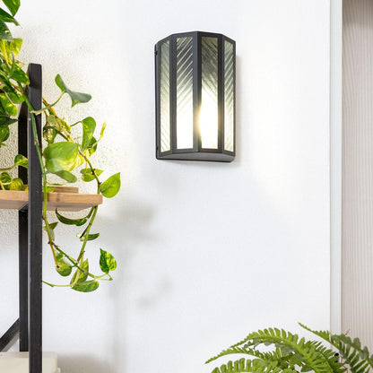 Aplique de Pared Exterior Metal y Cristal Hadley