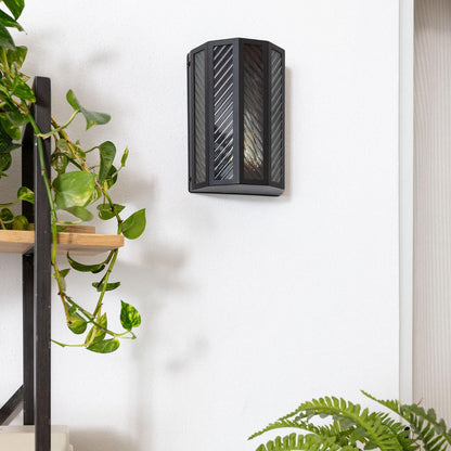 Aplique de Pared Exterior Metal y Cristal Hadley