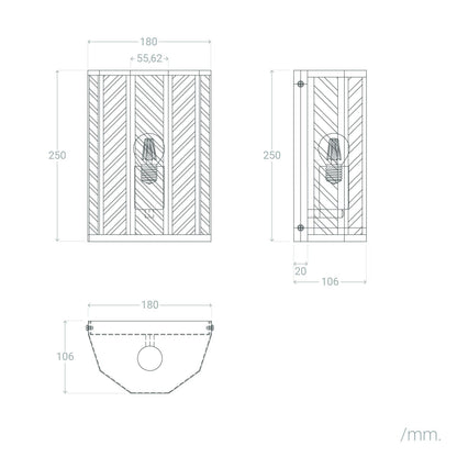 Aplique de Pared Exterior Metal y Cristal Hadley