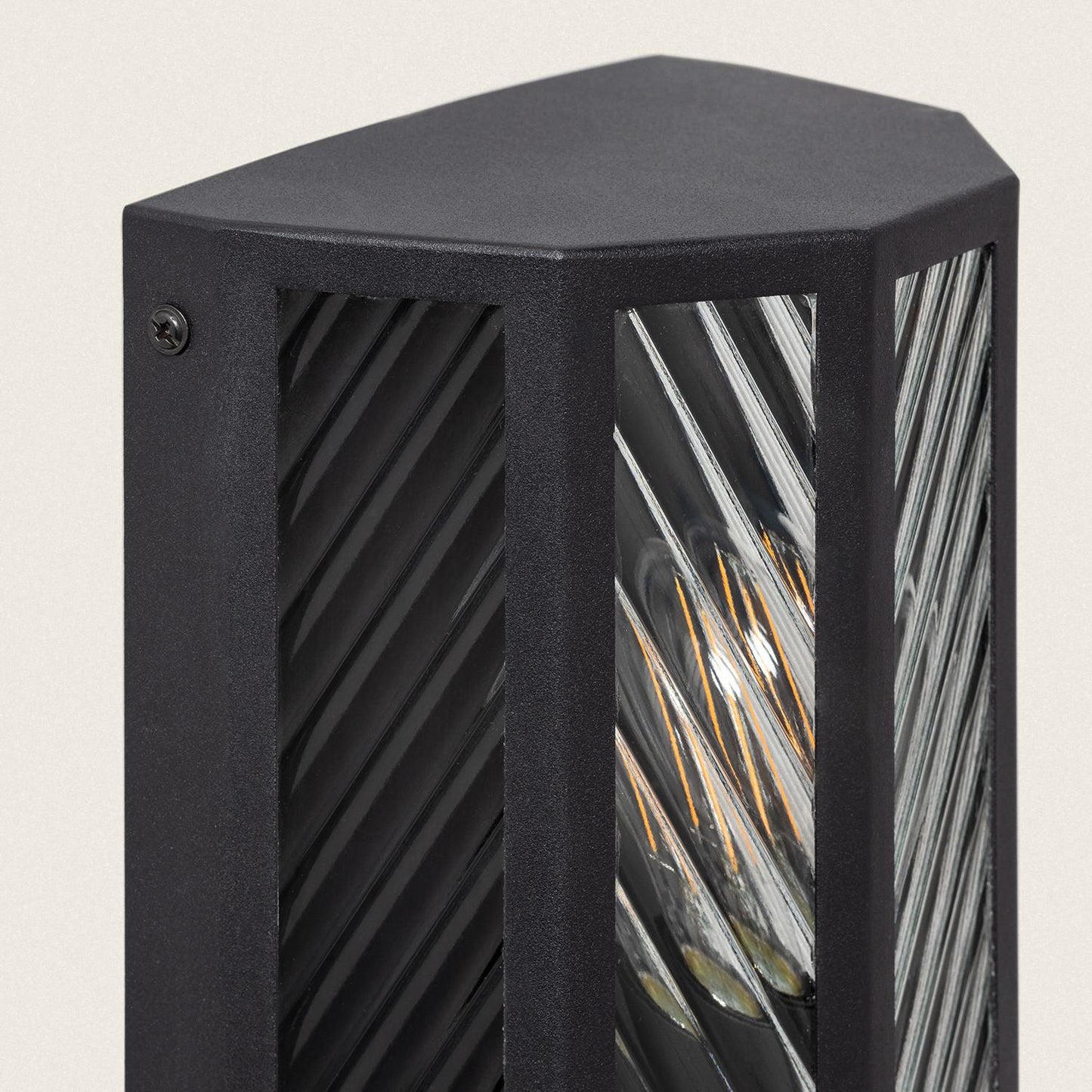 Aplique de Pared Exterior Metal y Cristal Hadley