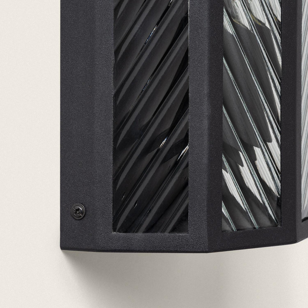 Aplique de Pared Exterior Metal y Cristal Hadley