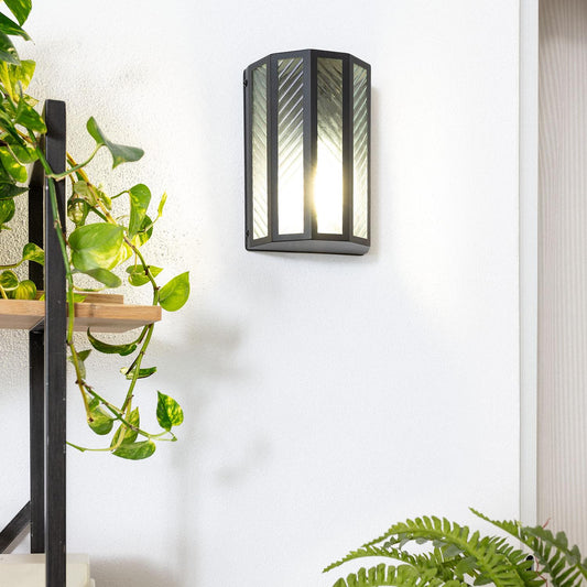 Aplique de Pared Exterior Metal y Cristal Hadley
