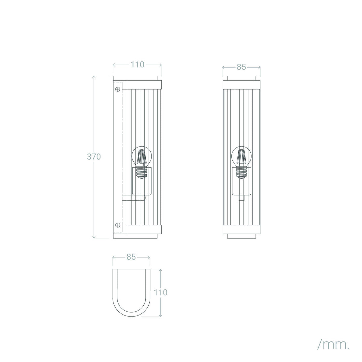Aplique de Pared Exterior Cristal y Material Peridot