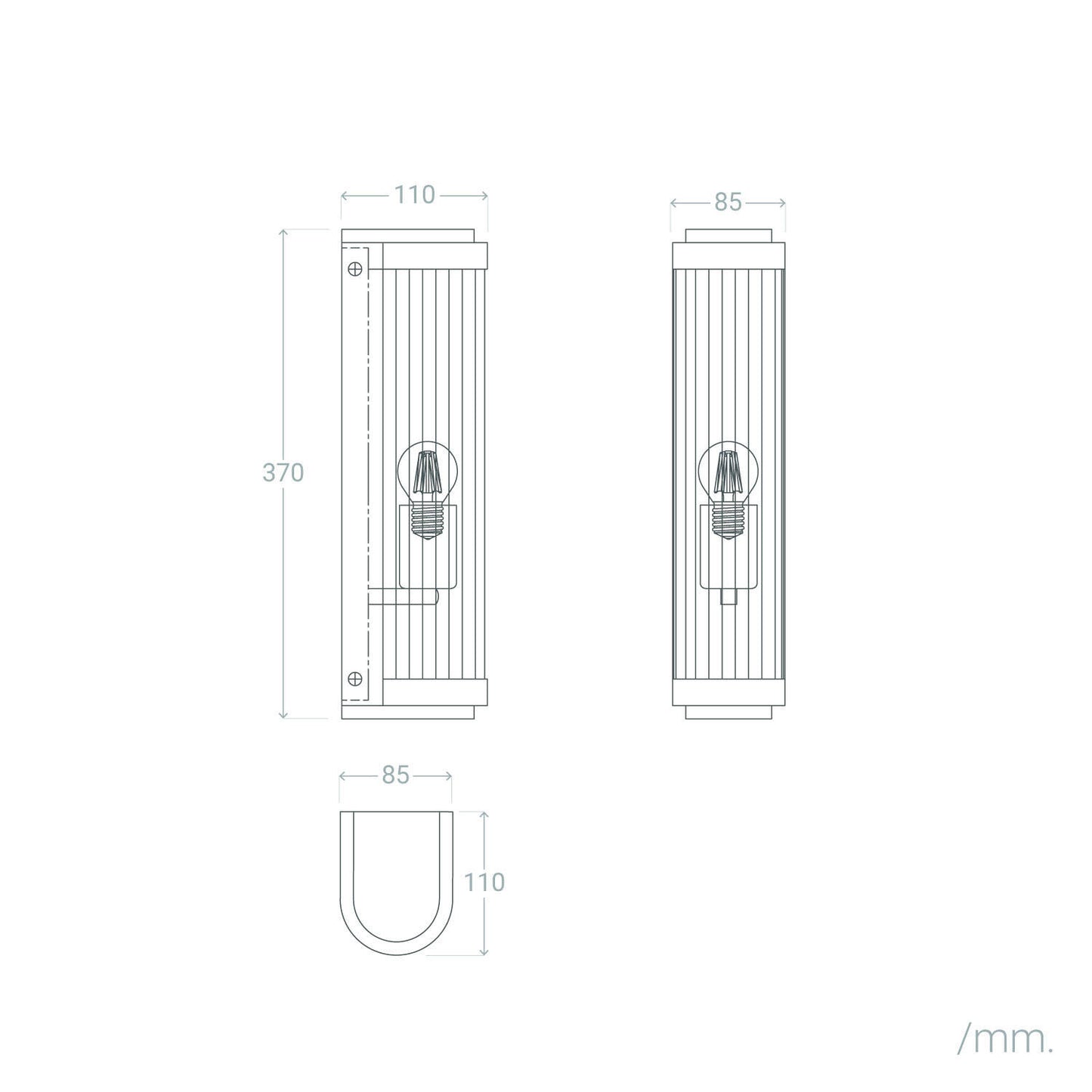 Aplique de Pared Exterior Cristal y Material Peridot