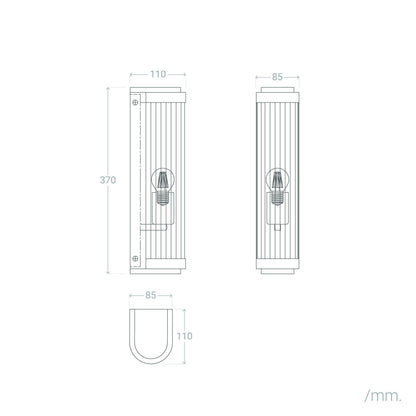 Aplique de Pared Exterior Cristal y Material Peridot