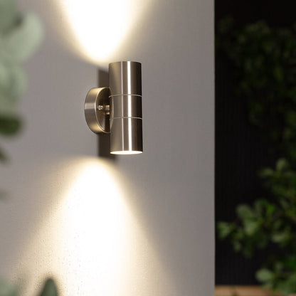 Aplique de Pared Exterior Acero Inoxidable Iluminación Doble Cara Satin