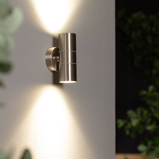 Aplique de Pared Exterior Acero Inoxidable Iluminación Doble Cara Satin