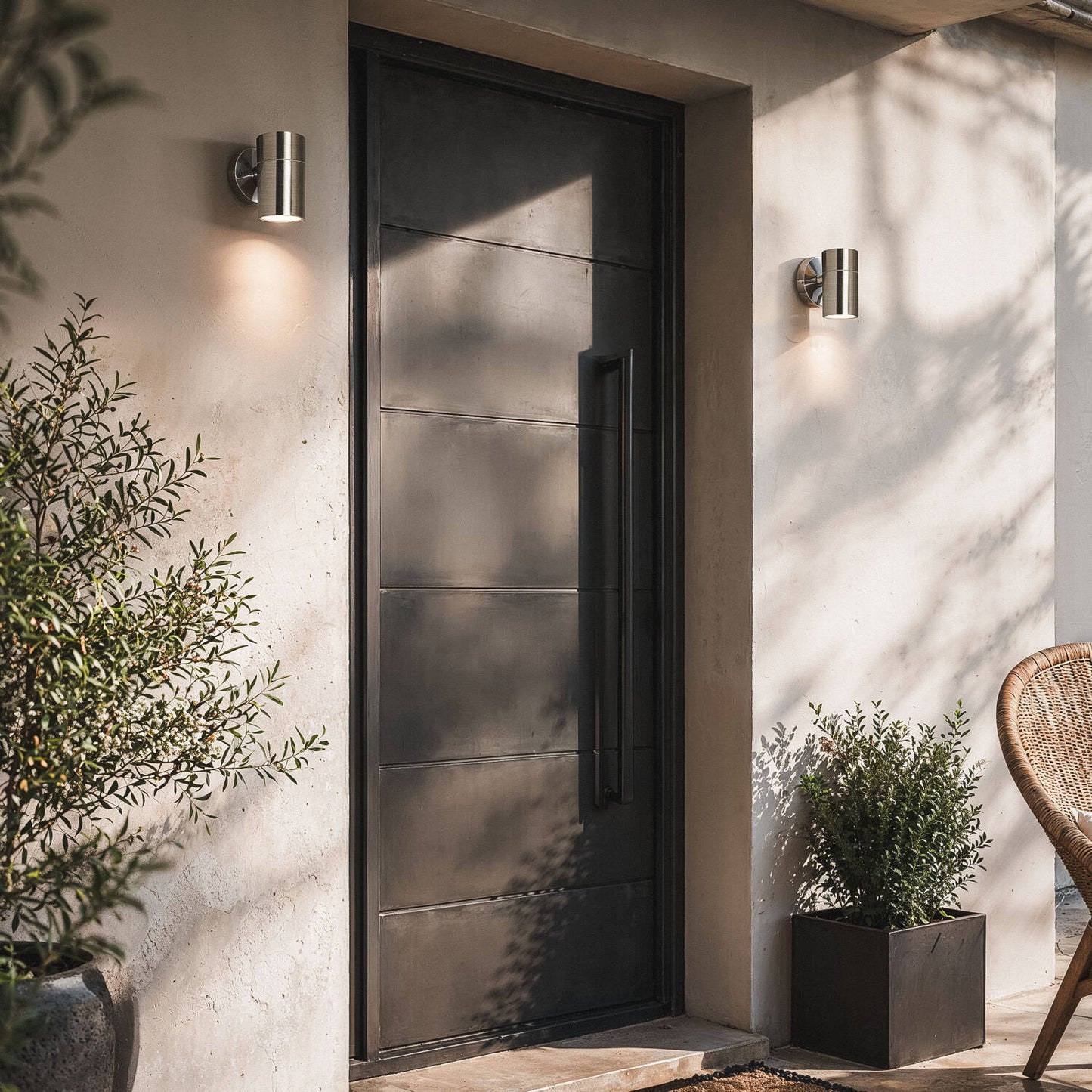 Aplique de Pared Exterior de Acero Inoxidable Satin