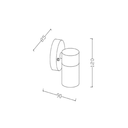 Aplique de Pared Exterior de Acero Inoxidable Satin