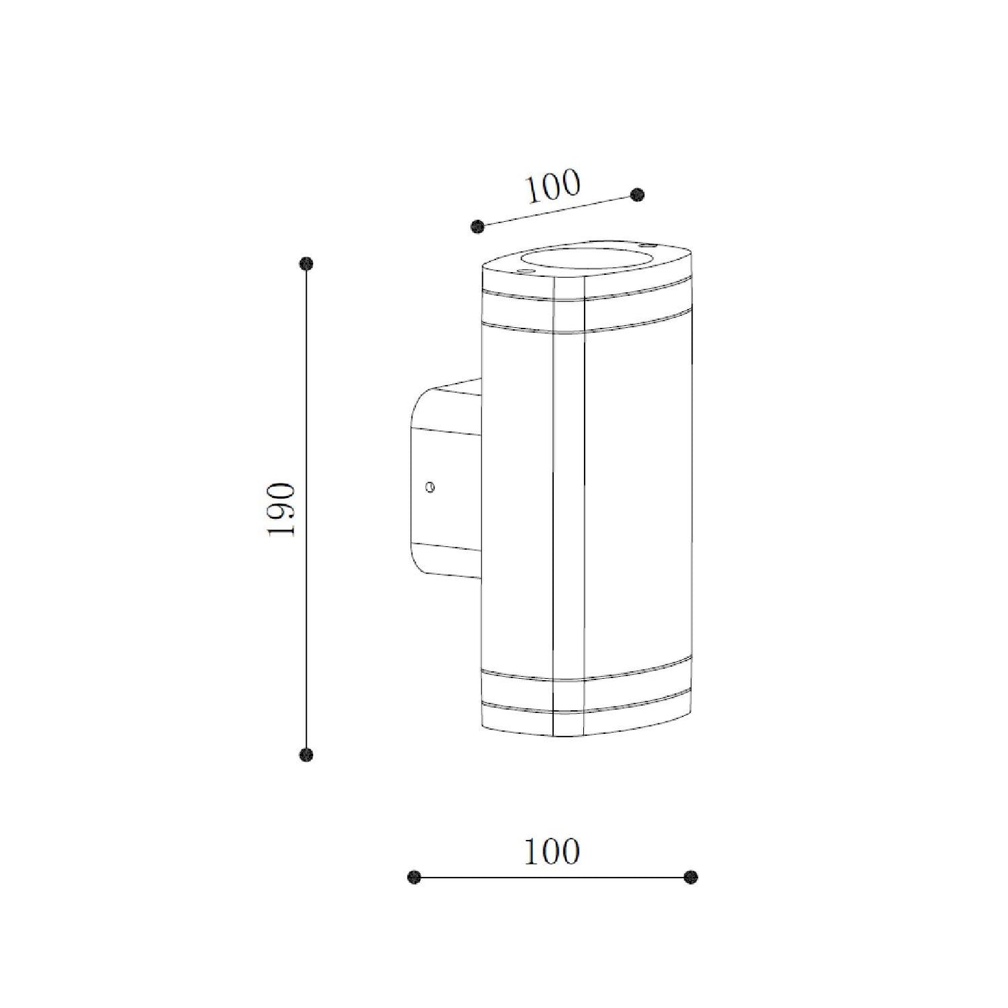 Aplique de Pared Exterior Doble Aluminio Ranedux