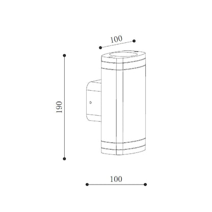 Aplique de Pared Exterior Doble Aluminio Ranedux