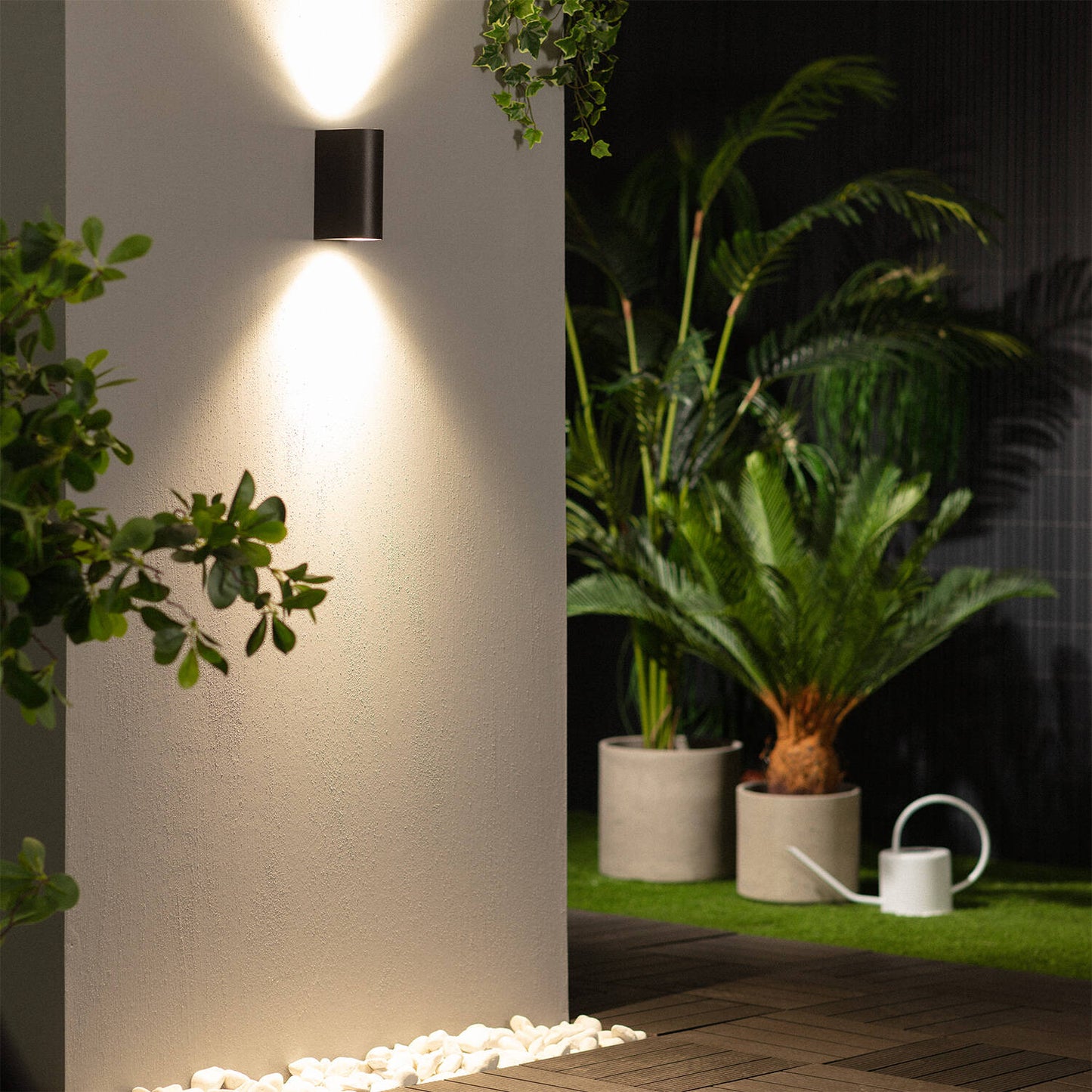 Aplique de Pared Exterior Iluminación Doble Cara Gala Negro