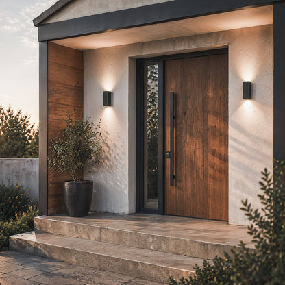Aplique de Pared Exterior Iluminación Doble Cara Miseno Negro