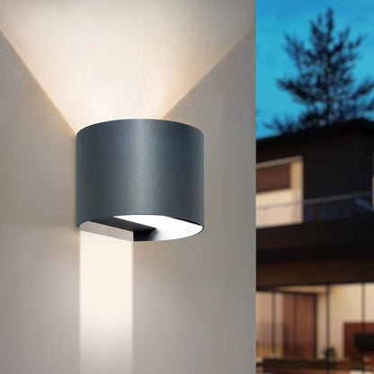 Aplique de Pared Exterior LED 10W Aluminio Iluminación Doble Cara CCT Seleccionable Denny Round