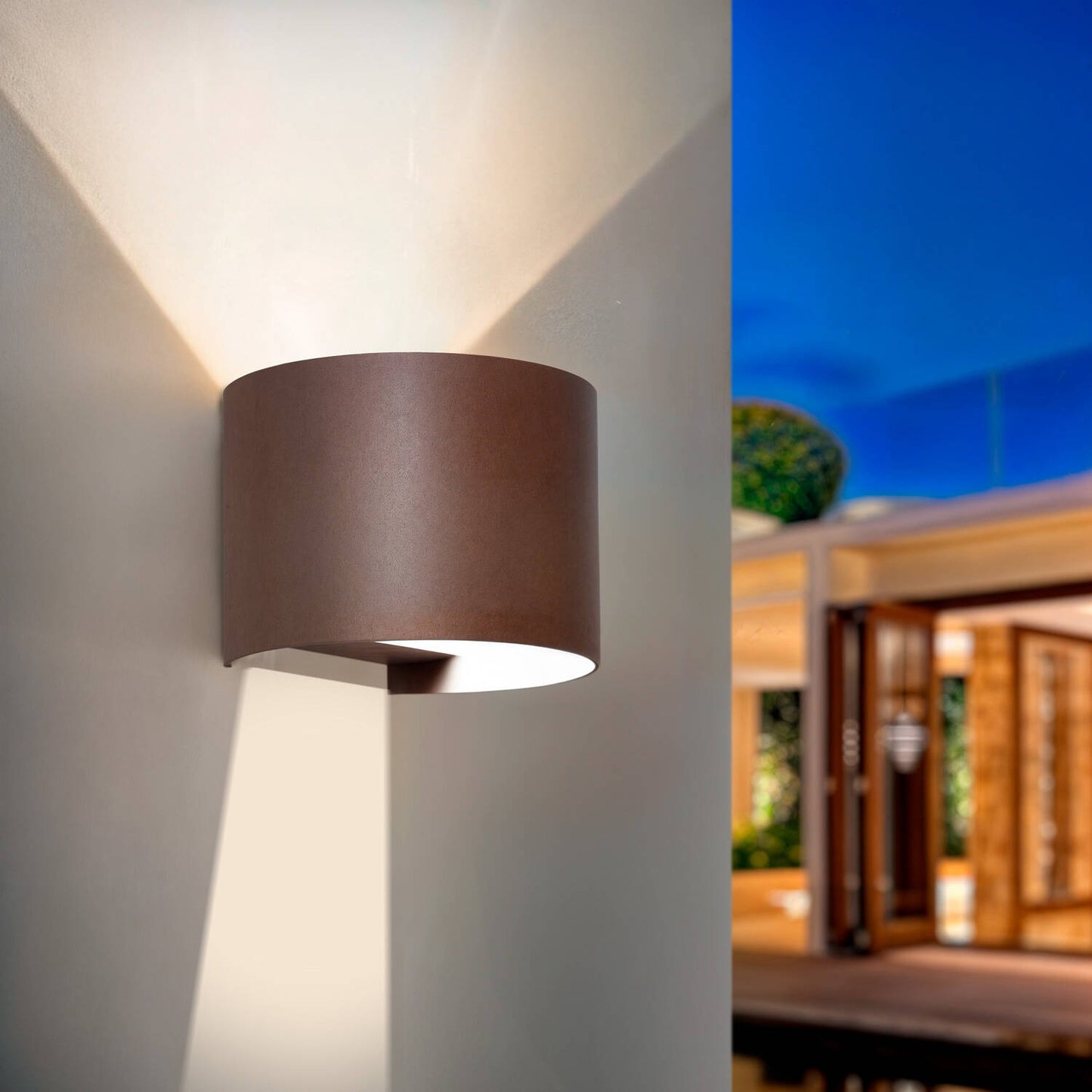Aplique de Pared Exterior LED 10W Aluminio Iluminación Doble Cara CCT Seleccionable Denny Round