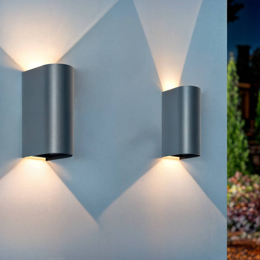 Aplique de Pared Exterior LED 10W Aluminio Iluminación Doble Cara CCT Seleccionable Denny Round Large