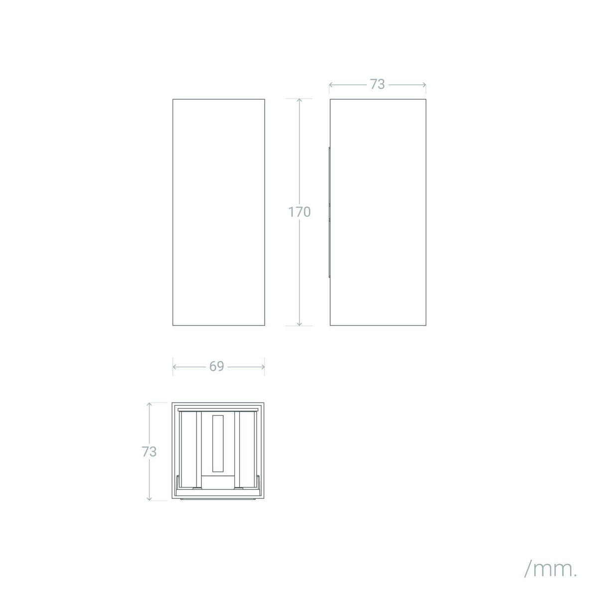 Aplique de Pared Exterior LED 10W Aluminio Iluminación Doble Cara CCT Seleccionable Denny Square Large