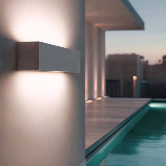 Aplique de Pared Exterior LED 10W Aluminio Iluminación Doble Cara Rectangular Blanco Lena