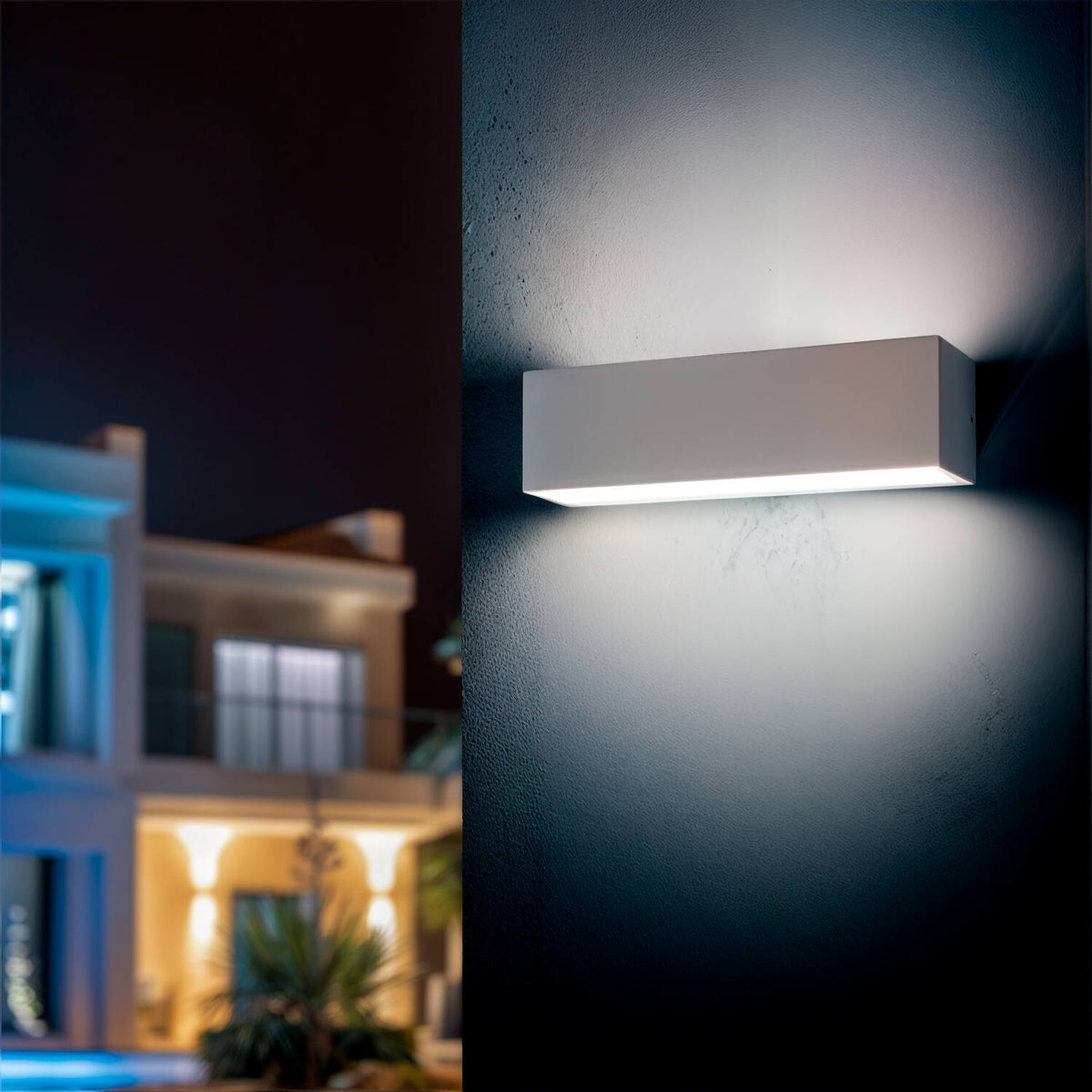 Aplique de Pared Exterior LED 10W Aluminio Iluminación Doble Cara Rectangular Blanco Lena