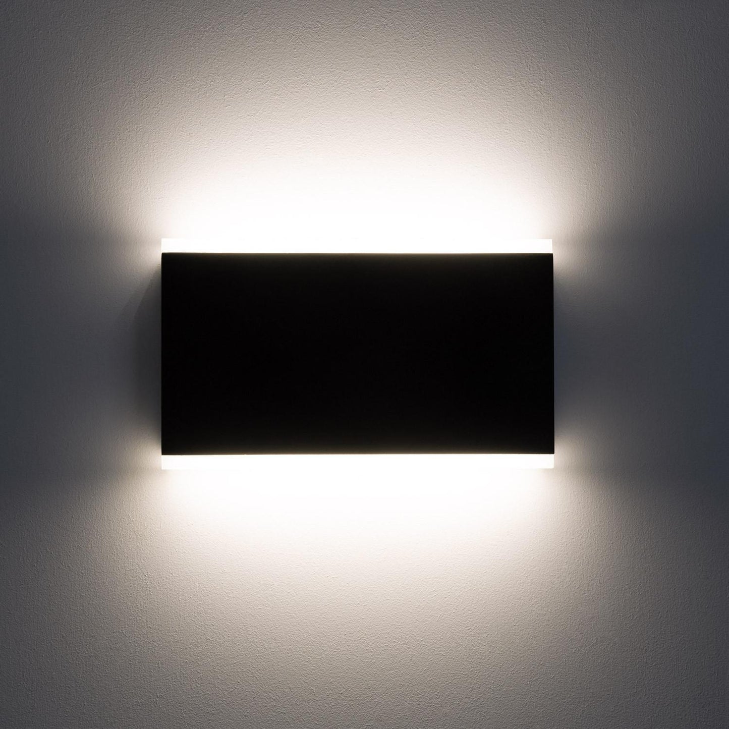Aplique de Pared Exterior LED 10W Aluminio Iluminación Doble Cara Rectangular Negro Hera