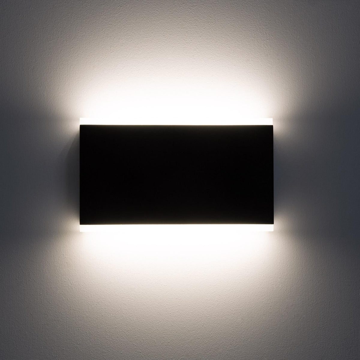 Aplique de Pared Exterior LED 10W Aluminio Iluminación Doble Cara Rectangular Negro Hera