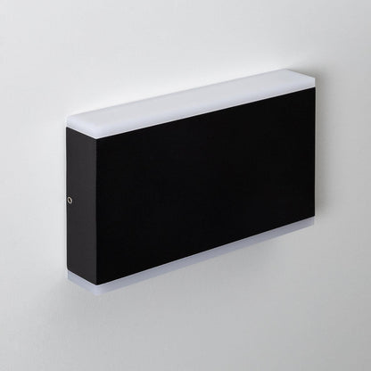 Aplique de Pared Exterior LED 10W Aluminio Iluminación Doble Cara Rectangular Negro Hera