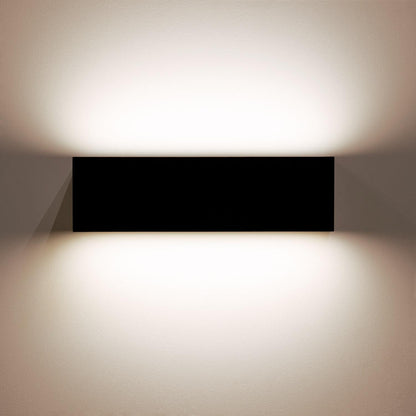 Aplique de Pared Exterior LED 10W Aluminio Iluminación Doble Cara Rectangular Negro Galeo