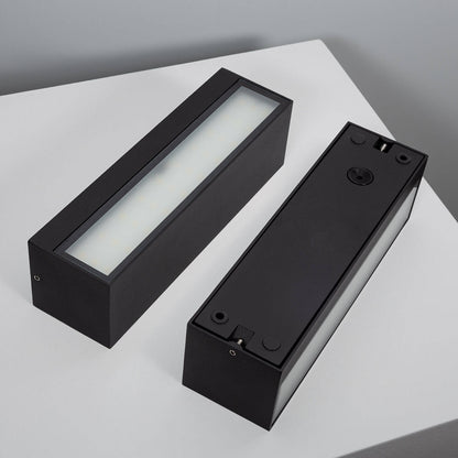 Aplique de Pared Exterior LED 10W Aluminio Iluminación Doble Cara Rectangular Negro Galeo