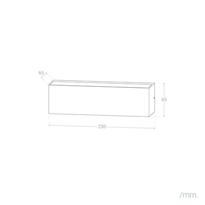 Aplique de Pared Exterior LED 10W Aluminio Iluminación Doble Cara Rectangular Negro Galeo