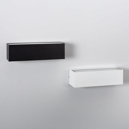 Aplique de Pared Exterior LED 10W Aluminio Iluminación Doble Cara Rectangular Negro Galeo