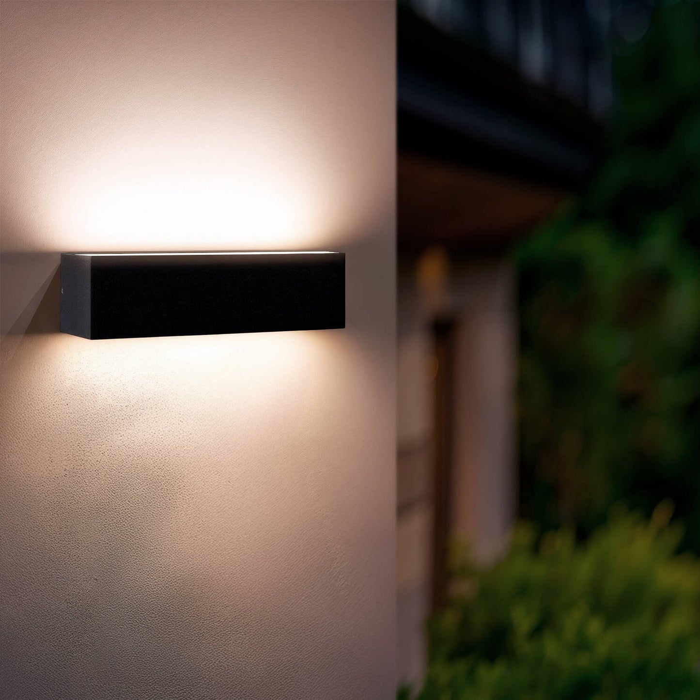 Aplique de Pared Exterior LED 10W Aluminio Iluminación Doble Cara Rectangular Negro Galeo