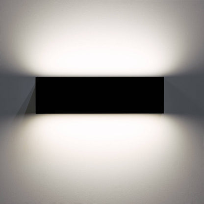 Aplique de Pared Exterior LED 10W Aluminio Iluminación Doble Cara Rectangular Negro Lena