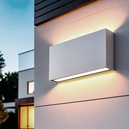 Aplique de Pared Exterior LED 12W CCT Iluminación Doble Cara Aluminio Rectangular Luming II